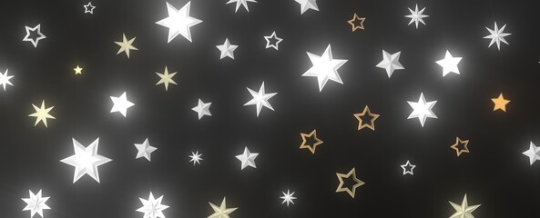 XMAS stars. Confetti celebration, Falling golden abstract decoration for party, birthday celebrate,