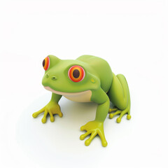 Obraz premium frog icon in 3D style on a white background