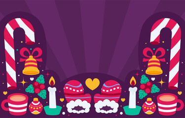 Christmas with purple stripes background vector illustration