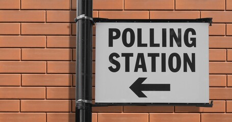 Polling station sign