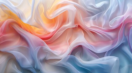 Obraz premium Abstract background with soft, flowing stripes in pastel colors, creating a harmonious and calming effect