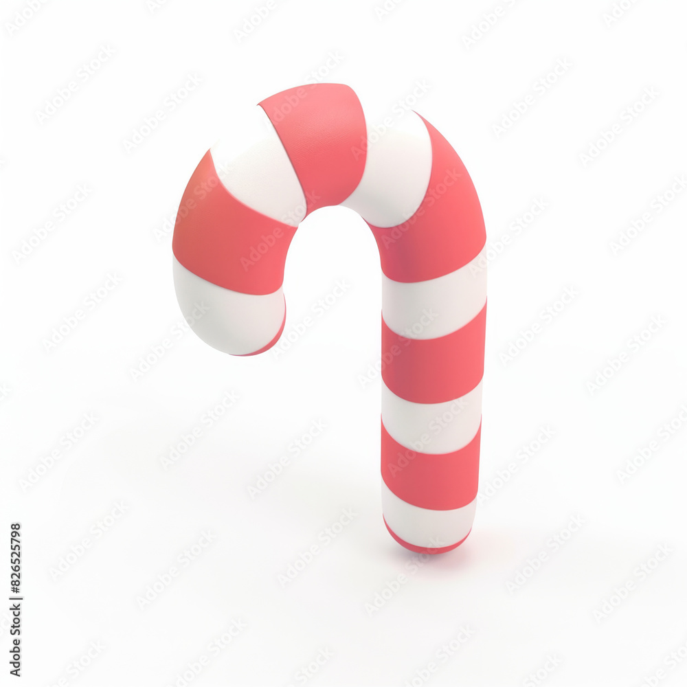 Canvas Prints candy cane icon in 3D style on a white background