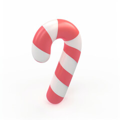 candy cane icon in 3D style on a white background