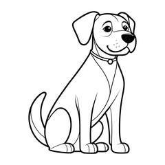 Fototapeta premium Dog Illustration in Black and White Style