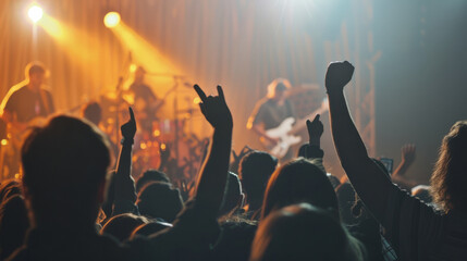 a community music festival with bands performing and an engaged crowd