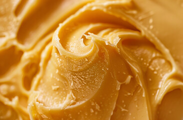 Top view of creamy peanut butter texture