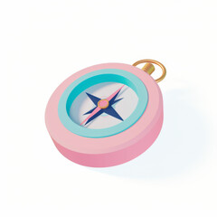 Compass  icon in 3D style on a white background