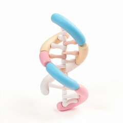 DNA molecule icon in 3D style on a white background