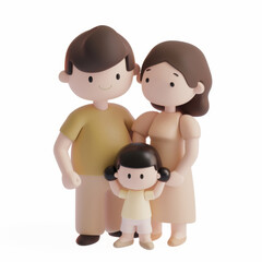 Family icon in 3D style on a white background