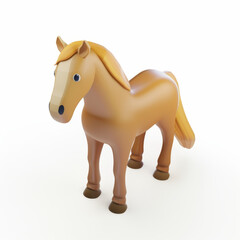 horse icon in 3D style on a white background