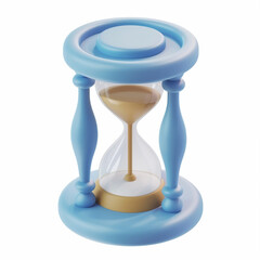 Hourglass icon in 3D style on a white background