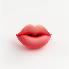  lips icon in 3D style on a white background
