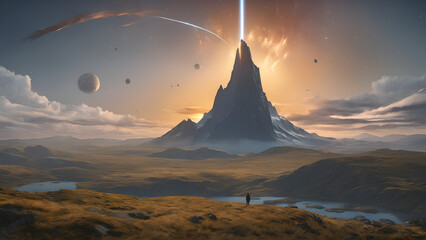 sunset in the mountains