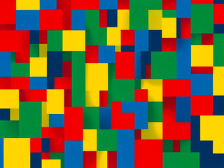 Pile of Colorful Lego Bricks in a Rainbow of Red, Blue, Yellow, and Green