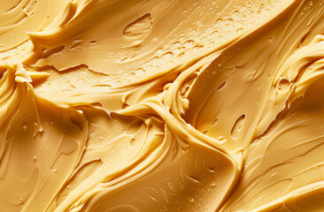 Top view of creamy peanut butter texture