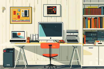 flat aesthetic desk og graphic designer