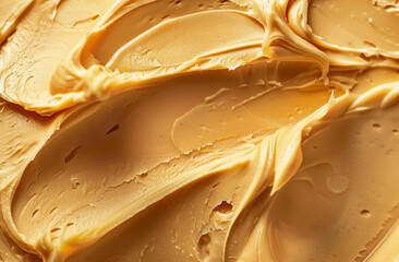 Top view of creamy peanut butter texture