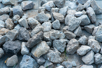 Pieces of concrete dug out of the ground