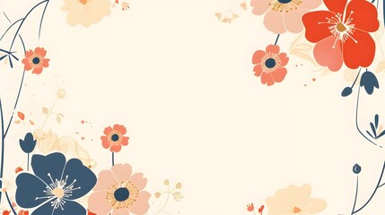 Blooming Floral Ornamental Background with Vibrant Colors and Delicate Petals