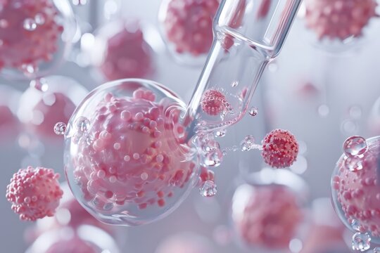 Advanced Skincare Solution in 3D Animation: Molecular Application and Cellular Impact for Beauty Innovation Design