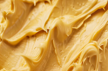 Top view of creamy peanut butter texture