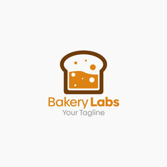 Illustration Vector Graphic Logo of Bakery Labs. Merging Concepts of a Bakery/Bread and Liquid Labs Shape. Good for business, startup, company logo