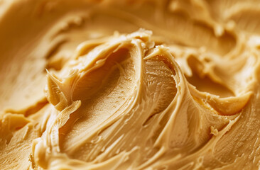 Top view of creamy peanut butter texture