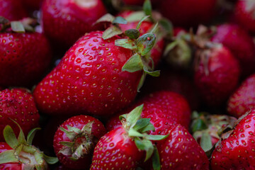 Closeup of fresh strawberries