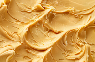 Top view of creamy peanut butter texture