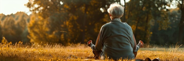 An elderly person sitting in a field, accompanied by a dog, emphasizing the importance of physical activity in preventing health issues