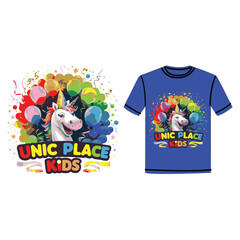 unicorn kids t-shirt design