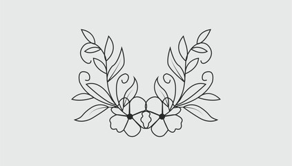 Vector hand drawn line art illustration.