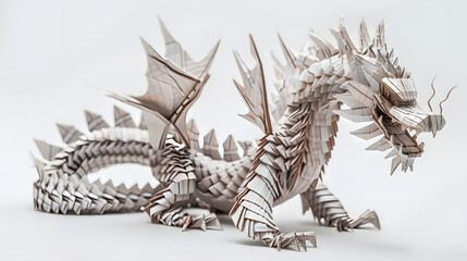 intricate origami of a dragon