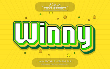 Winny modern 3d style text effect editable