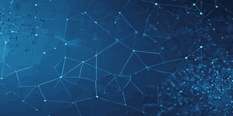 Technology concept wave big data, communation network shiny wavy and curve lines on gradient blue background.