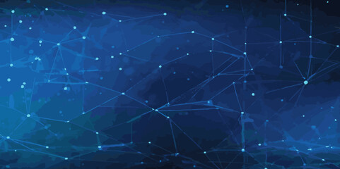 Technology concept wave big data, communation network shiny wavy and curve lines on gradient blue background.