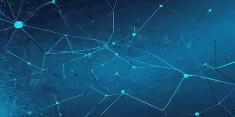 Technology concept wave big data, communation network shiny wavy and curve lines on gradient blue background.
