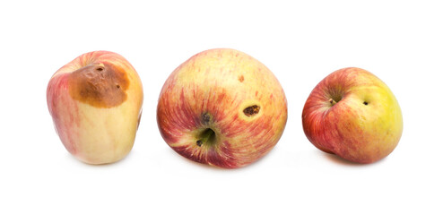 three apples isolated on white