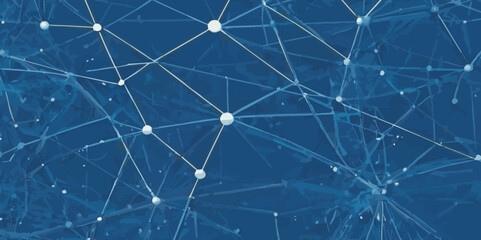 Technology concept wave big data, communation network shiny wavy and curve lines on gradient blue background.