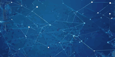 Vector wave technology whith moving siny doted gradient blue lines background. Digital futuristic technology concept wavy lines poster, banner, big data, network.