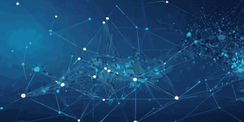 Abstract digital doted wave lines technology gradient blue background.Futuristic point wave technology background. Shiny moving lines design element. 
