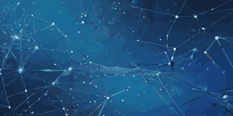 Abstract digital doted wave lines technology gradient blue background.Futuristic point wave technology background. Shiny moving lines design element. 
