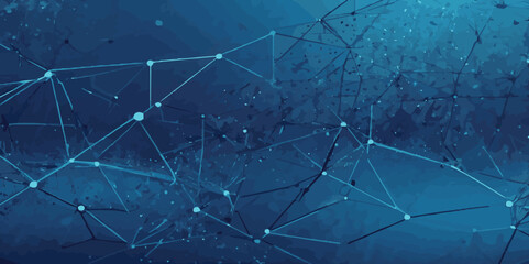 Vector wave technology whith moving siny doted gradient blue lines background. Digital futuristic technology concept wavy lines poster, banner, big data, network.
