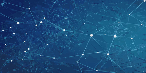 Technology concept wave big data, communation network shiny wavy and curve lines on gradient blue background.