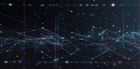 Abstract digital doted wave lines technology gradient blue background.Futuristic point wave technology background. Shiny moving lines design element. 