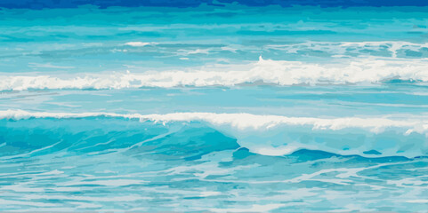 Abstract vector ocean wave soft blue and white background. Water  ocean wave white and soft blue aqua, teal texture.