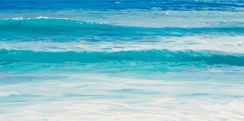 Abstract vector ocean wave soft blue and white background. Water  ocean wave white and soft blue aqua, teal texture.