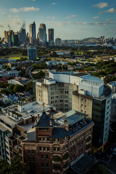 Aerial shot of the city
