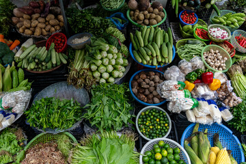 Vegetables at a local market in Vietnam
