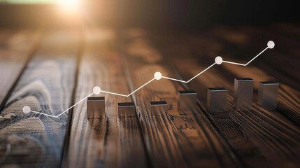 Stock market growth analysis with financial chart and data lines, investment concept